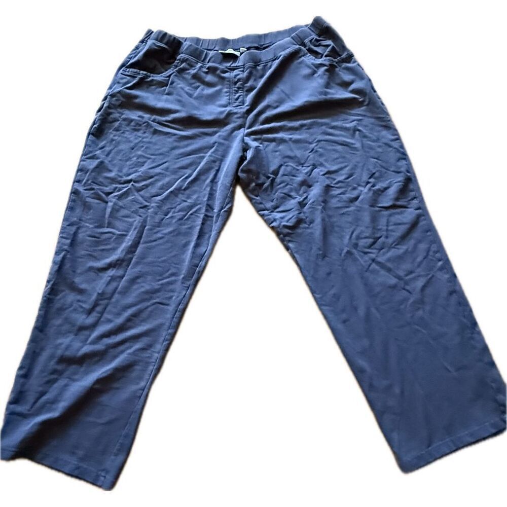 Norm Thompson Women’s 2X Jogger Pants Active Navy Nylon Pockets Lined